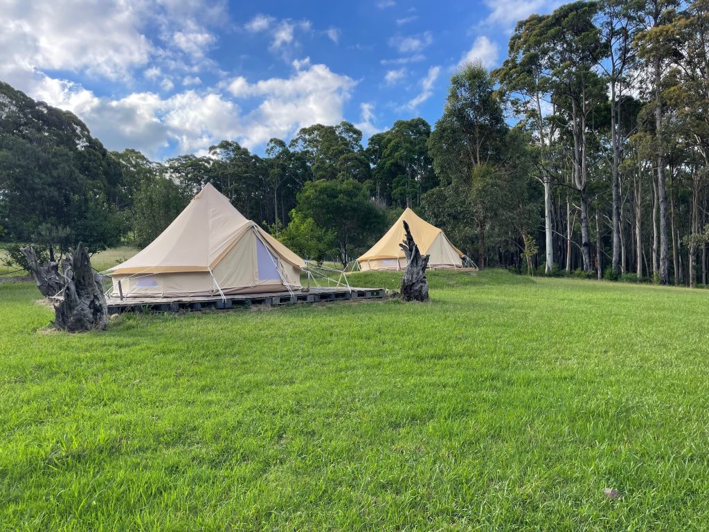 Glamping tents at Little Tootie
